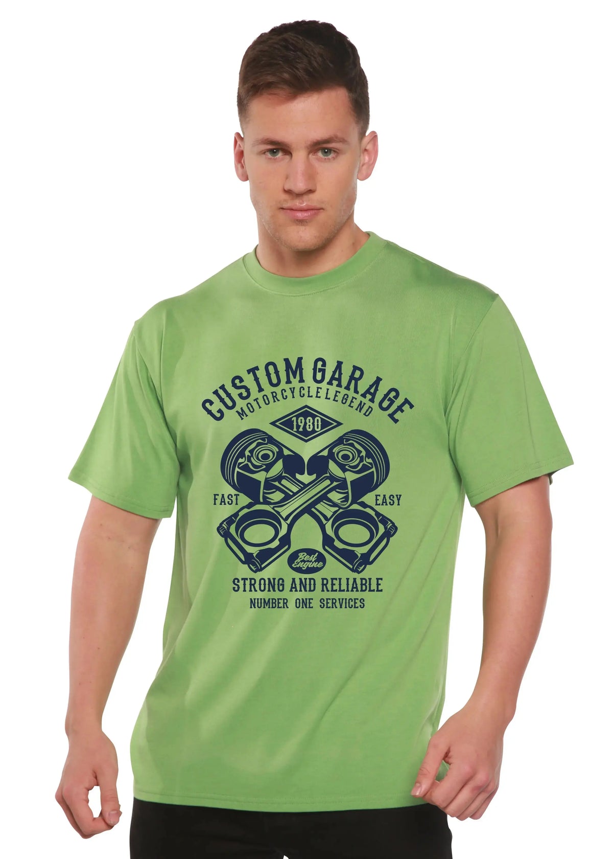 Custom Garage Men's Bamboo Viscose/Organic Cotton Short Sleeve Graphic T-Shirt Spun Bamboo