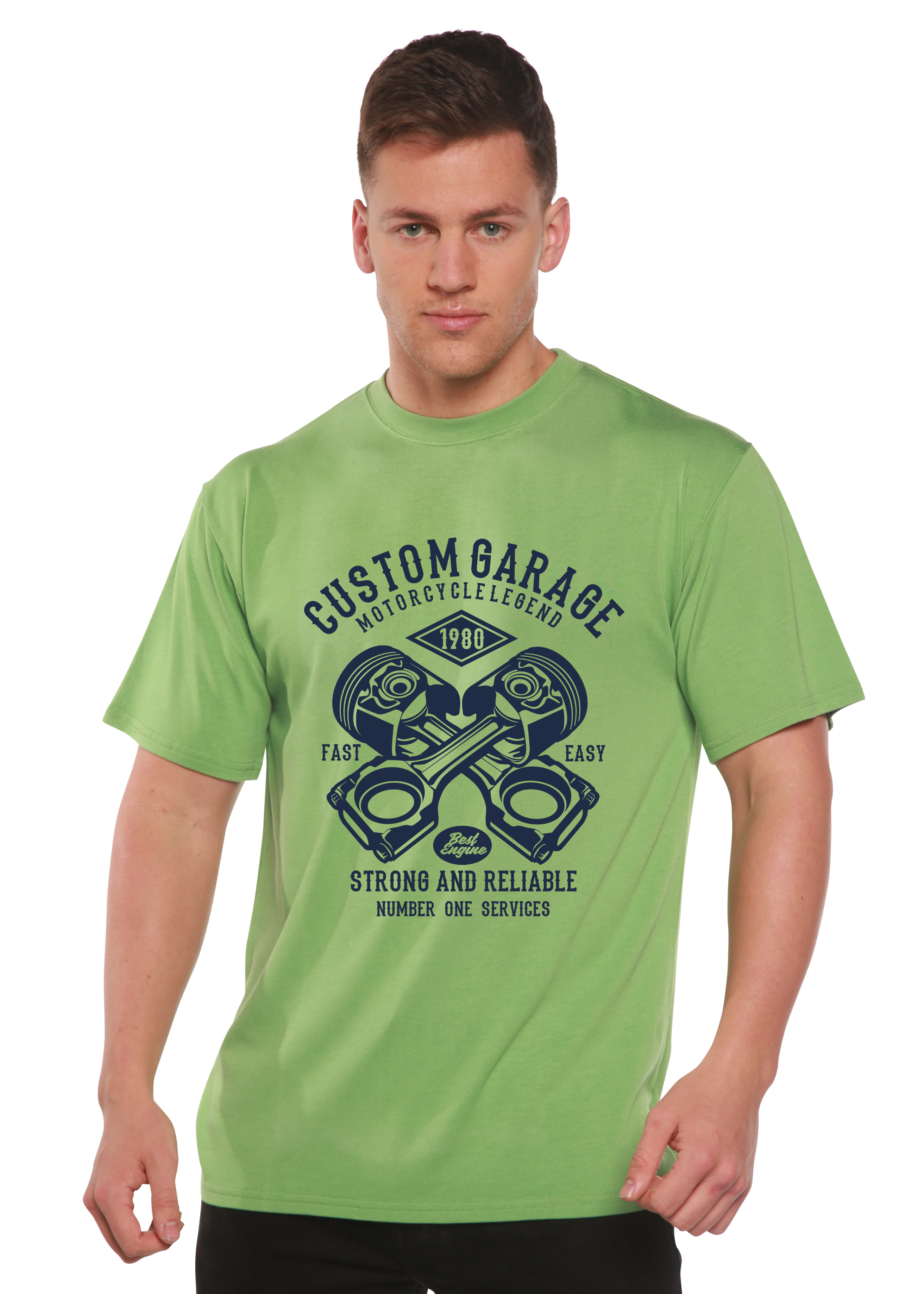 Custom Garage Men's Bamboo Viscose/Organic Cotton Short Sleeve Graphic T-Shirt Spun Bamboo