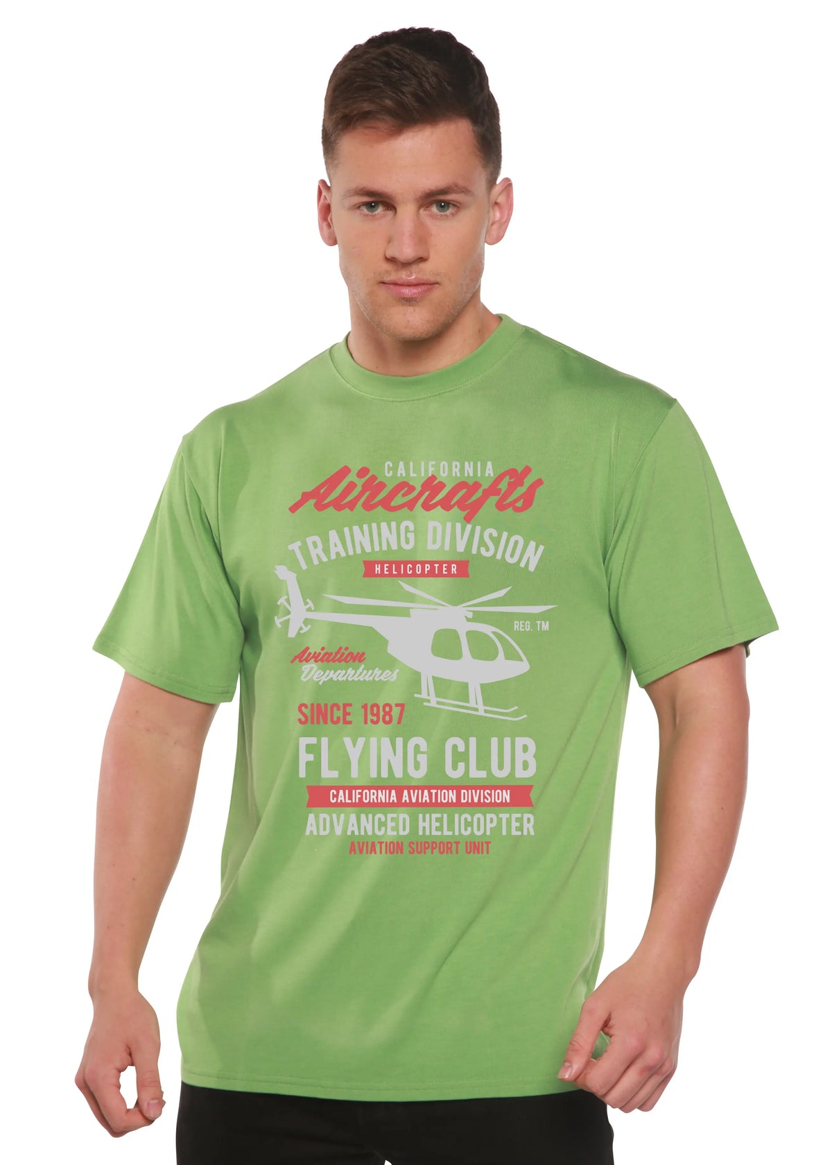 California Aircraft Men's Bamboo Viscose/Organic Cotton Short Sleeve Graphic T-Shirt Spun Bamboo