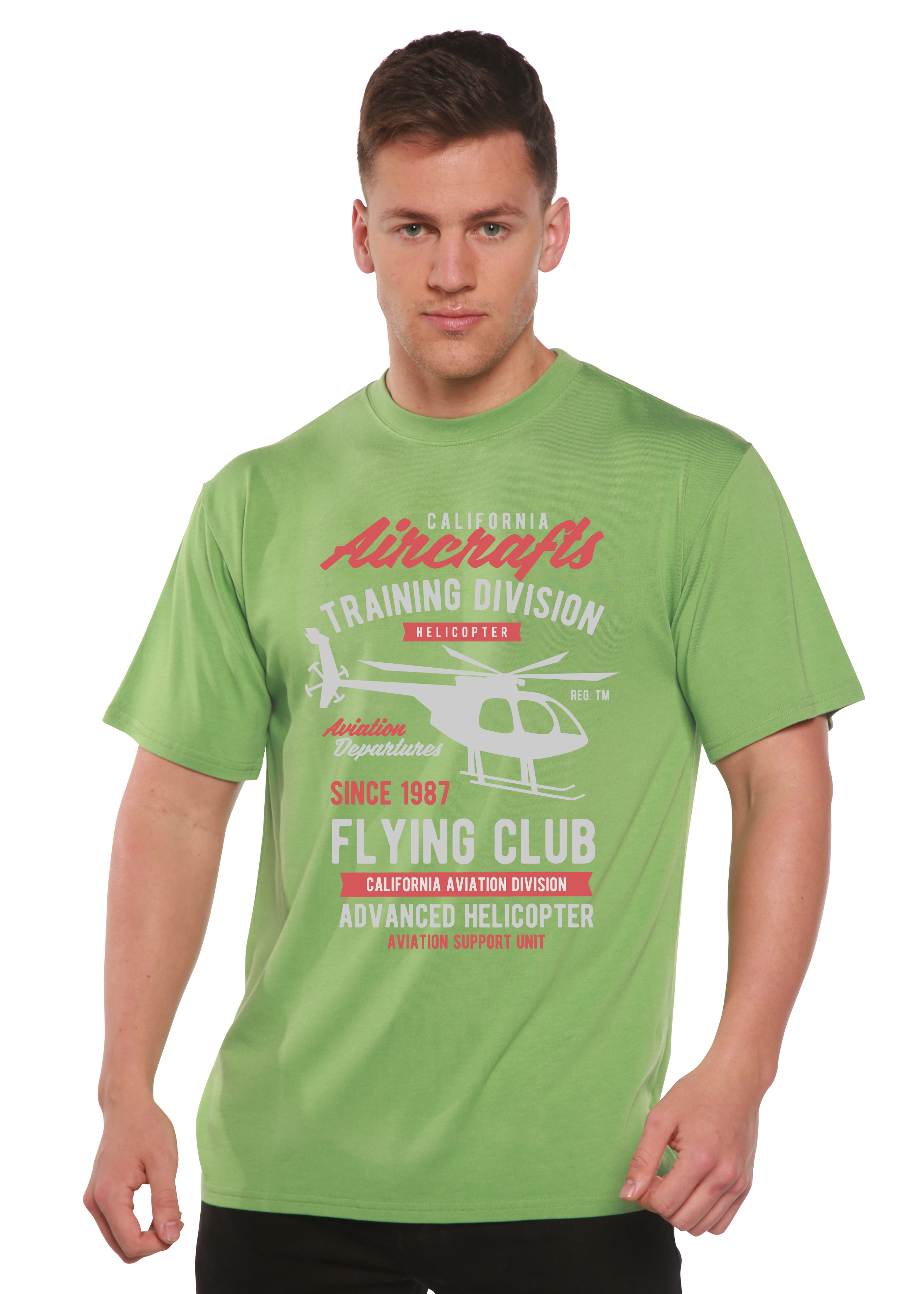 California Aircraft Men's Bamboo Viscose/Organic Cotton Short Sleeve Graphic T-Shirt Spun Bamboo