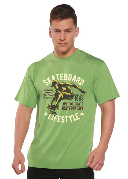 Skateboard Lifestyle Men's Bamboo Viscose/Organic Cotton Short Sleeve Graphic T-Shirt Spun Bamboo