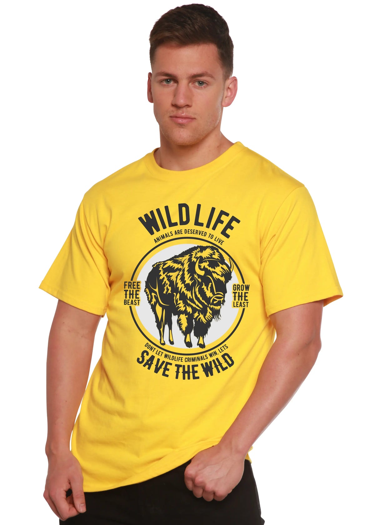 Wild Life Spun Bamboo® Men's Bamboo Viscose/Organic Cotton Short Sleeve Graphic T-Shirt Spun Bamboo