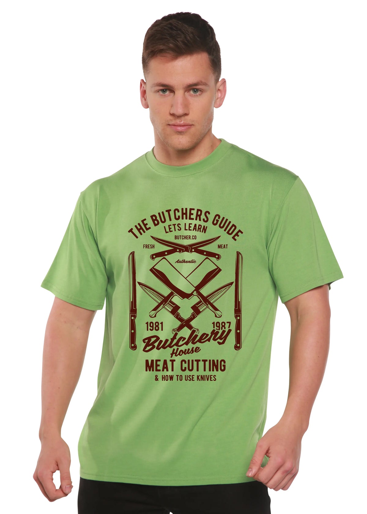 Butchery House Men's Bamboo Viscose/Organic Cotton Short Sleeve Graphic T-Shirt Spun Bamboo