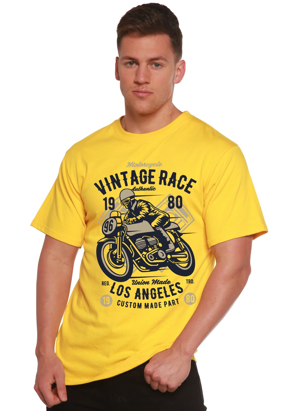 Vintage Race Spun Bamboo® Men's Bamboo Viscose/Organic Cotton Short Sleeve Graphic T-Shirt Spun Bamboo