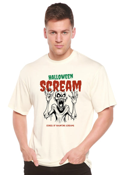 Halloween Scream Men's Bamboo Viscose/Organic Cotton Short Sleeve Graphic T-Shirt Spun Bamboo