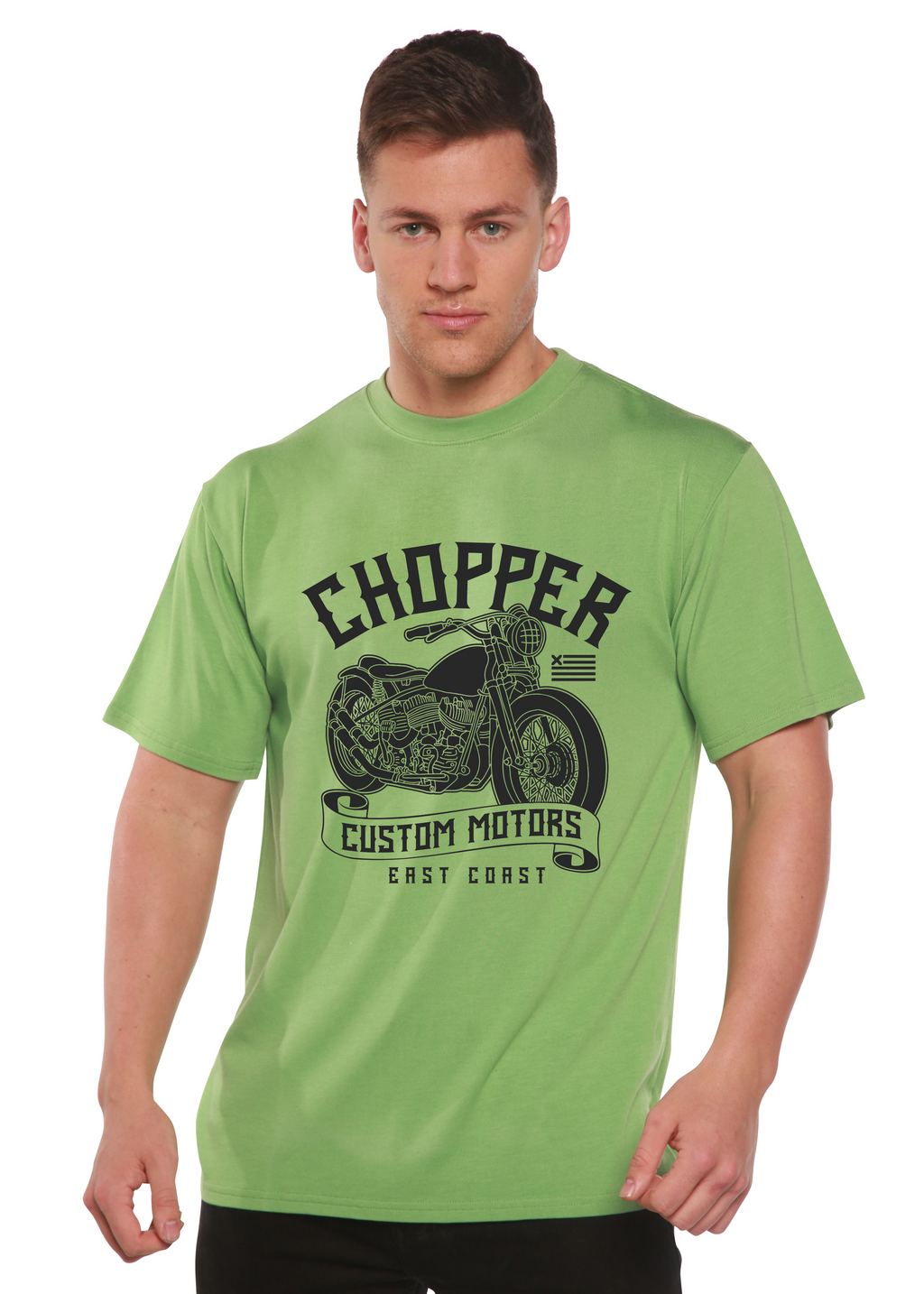 Chopper Custom Motors Men's Bamboo Viscose/Organic Cotton Short Sleeve Graphic T-Shirt Spun Bamboo