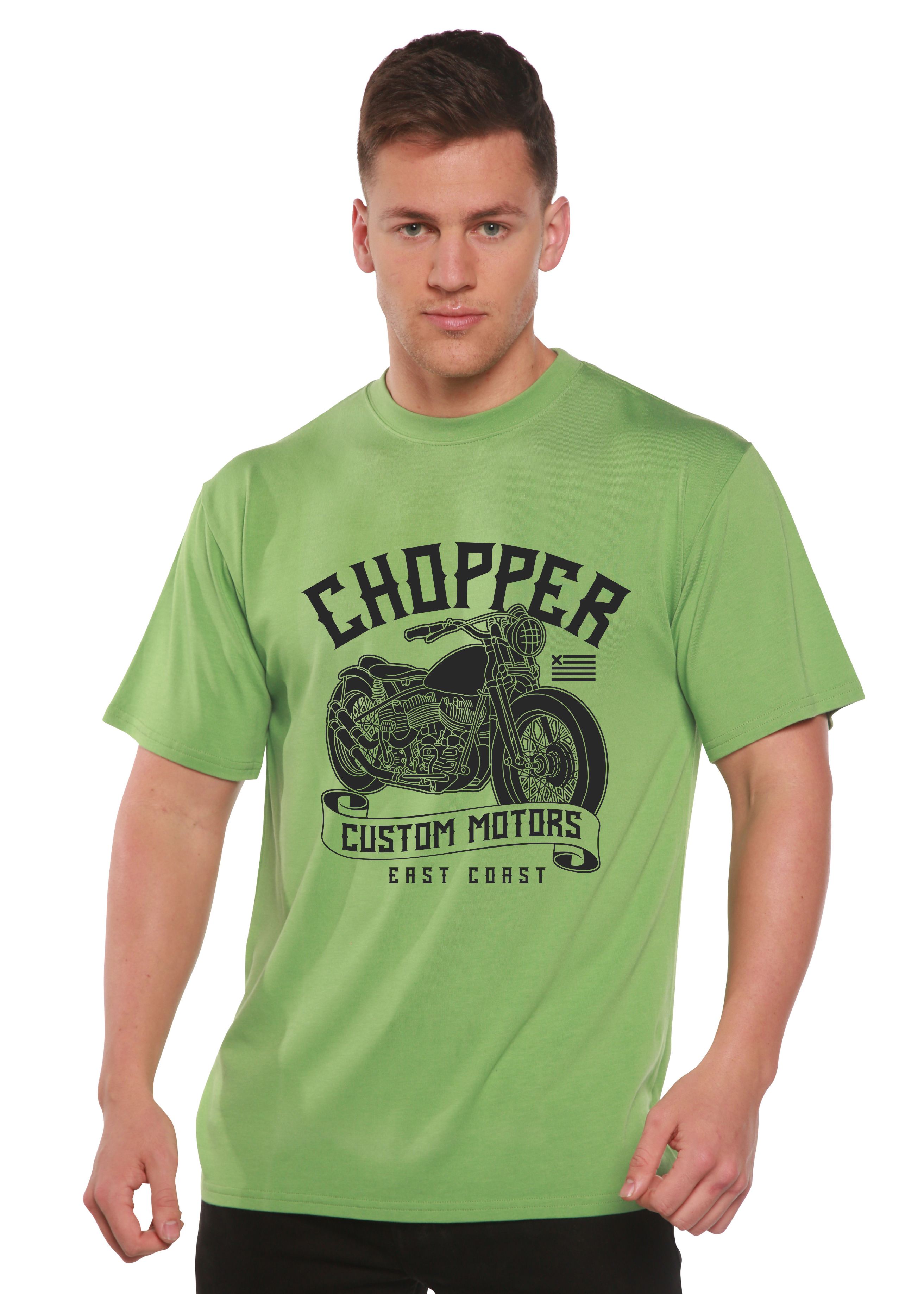 Chopper Custom Motors Men's Bamboo Viscose/Organic Cotton Short Sleeve Graphic T-Shirt Spun Bamboo