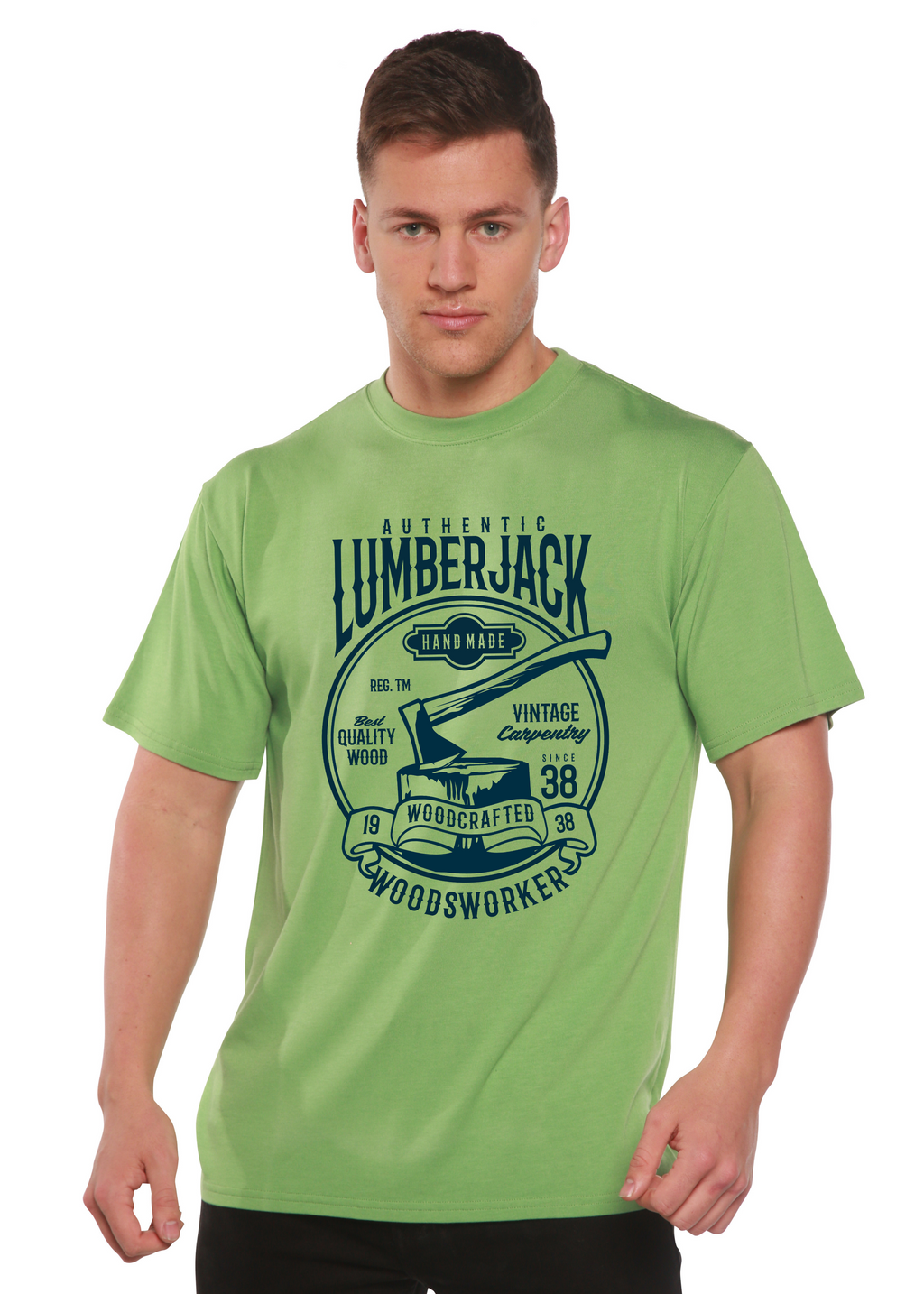 Authentic Lumberjack Men's Bamboo Viscose/Organic Cotton Short Sleeve Graphic T-Shirt Spun Bamboo