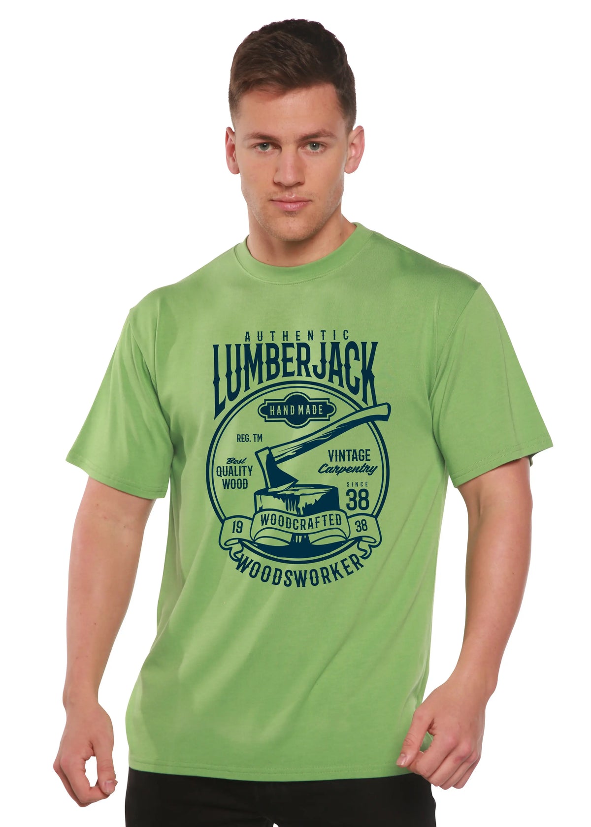 Authentic Lumberjack Men's Bamboo Viscose/Organic Cotton Short Sleeve Graphic T-Shirt Spun Bamboo