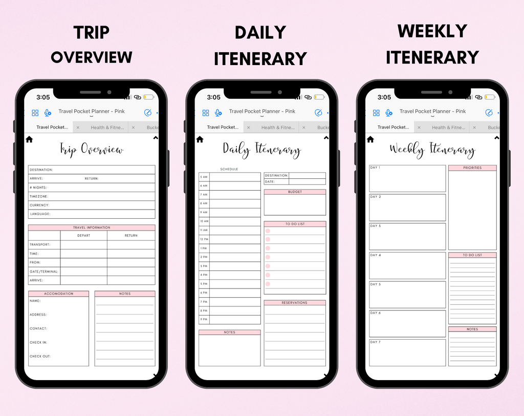 Digital Travel Phone Planner Bundle Jessica Autumn