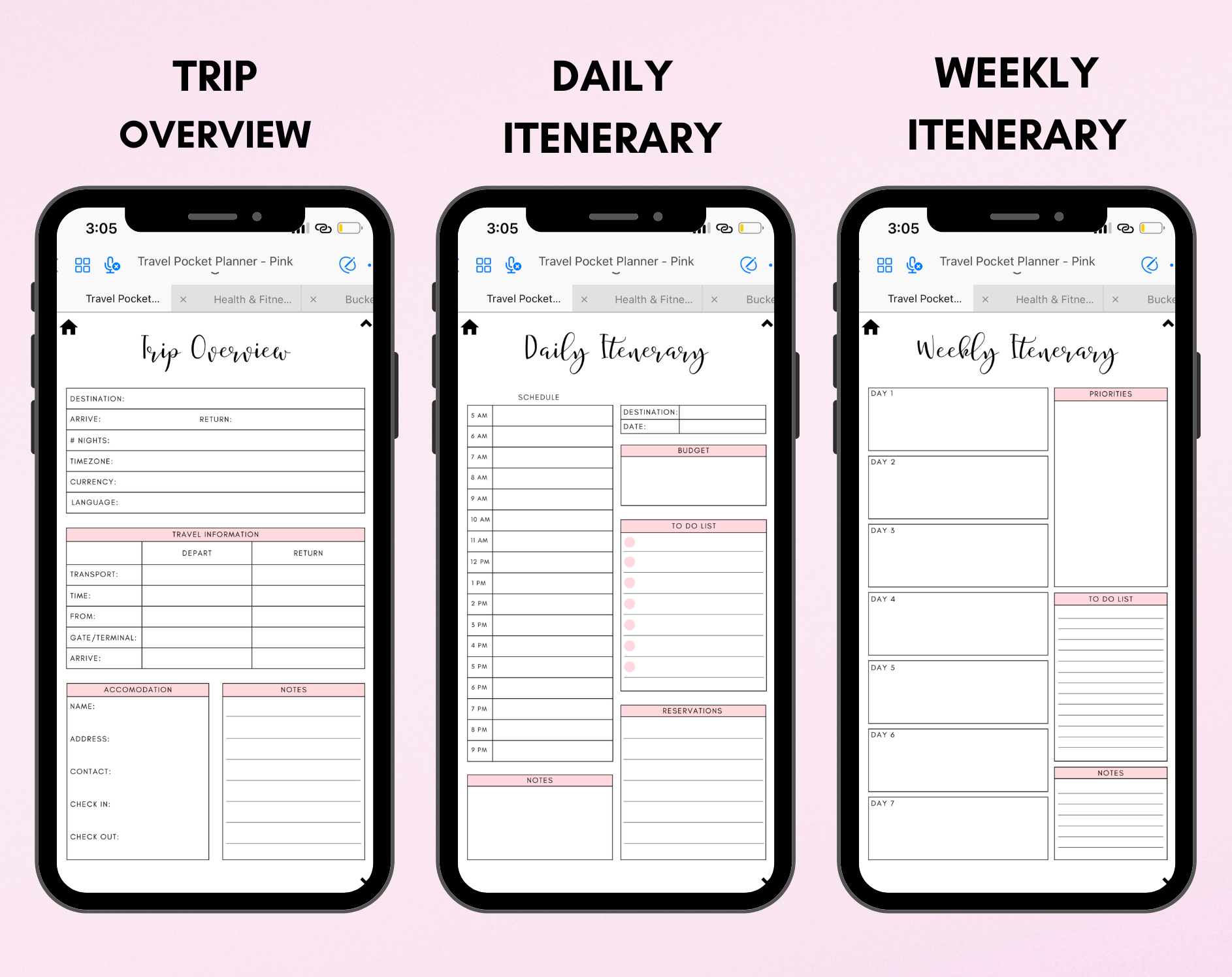 Digital Travel Phone Planner Bundle Jessica Autumn