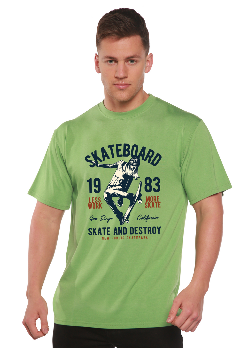 Skateboard 1983 Men's Bamboo Viscose/Organic Cotton Short Sleeve Graphic T-Shirt Spun Bamboo