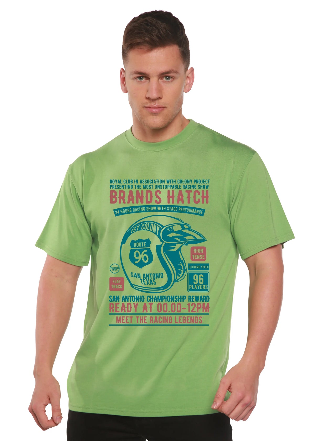 Brands Hatch Men's Bamboo Viscose/Organic Cotton Short Sleeve Graphic T-Shirt Spun Bamboo