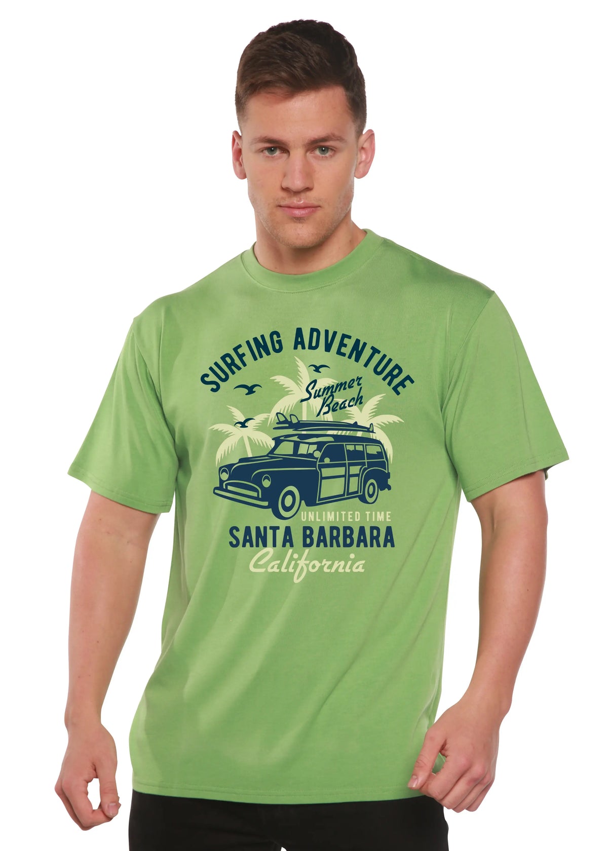 Surfing Adventure Spun Bamboo® Men's Bamboo Viscose/Organic Cotton Short Sleeve Graphic T-Shirt Spun Bamboo