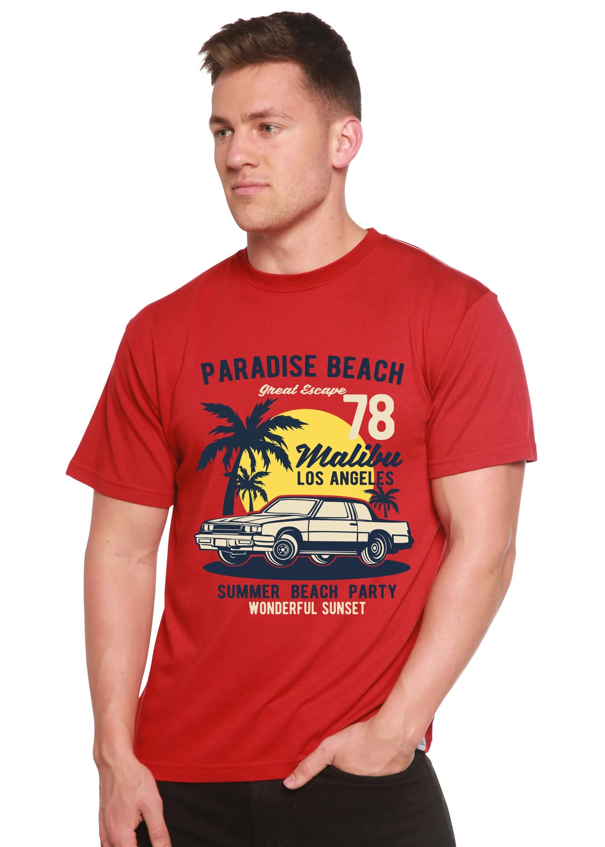 Paradise Beach Spun Bamboo® Men's Bamboo Viscose/Organic Cotton Short Sleeve Graphic T-Shirt Spun Bamboo