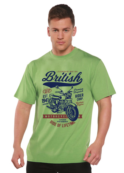 British Motorcycle Men's Bamboo Viscose/Organic Cotton Short Sleeve Graphic T-Shirt Spun Bamboo