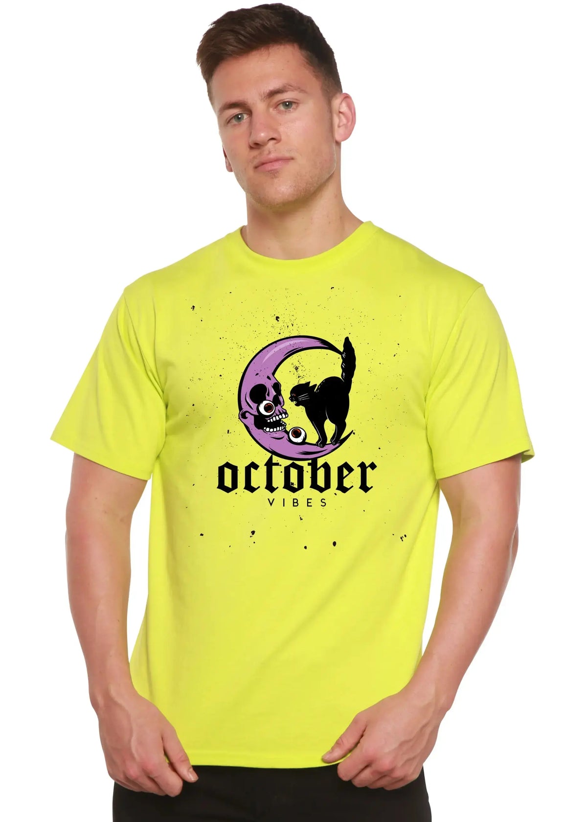 October Vibes Men's Bamboo Viscose/Organic Cotton Short Sleeve Graphic T-Shirt Spun Bamboo