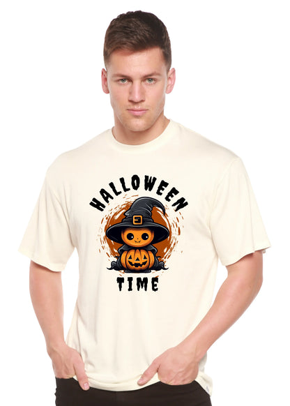 Halloween Time Unisex Bamboo Viscose/Organic Cotton Short Sleeve Graphic T-Shirt Spun Bamboo