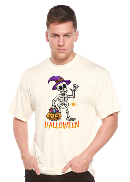 Happy Halloween Unisex Bamboo Viscose/Organic Cotton Short Sleeve Graphic T-Shirt Spun Bamboo