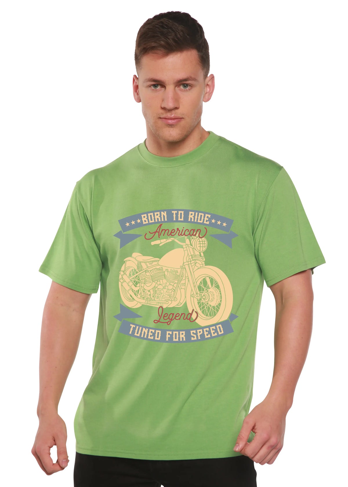 Born To Ride American Legend Men's Bamboo Viscose/Organic Cotton Short Sleeve Graphic T-Shirt Spun Bamboo