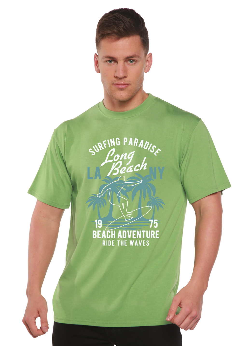 Beach Adventure Men's Bamboo Viscose/Organic Cotton Short Sleeve Graphic T-Shirt Spun Bamboo