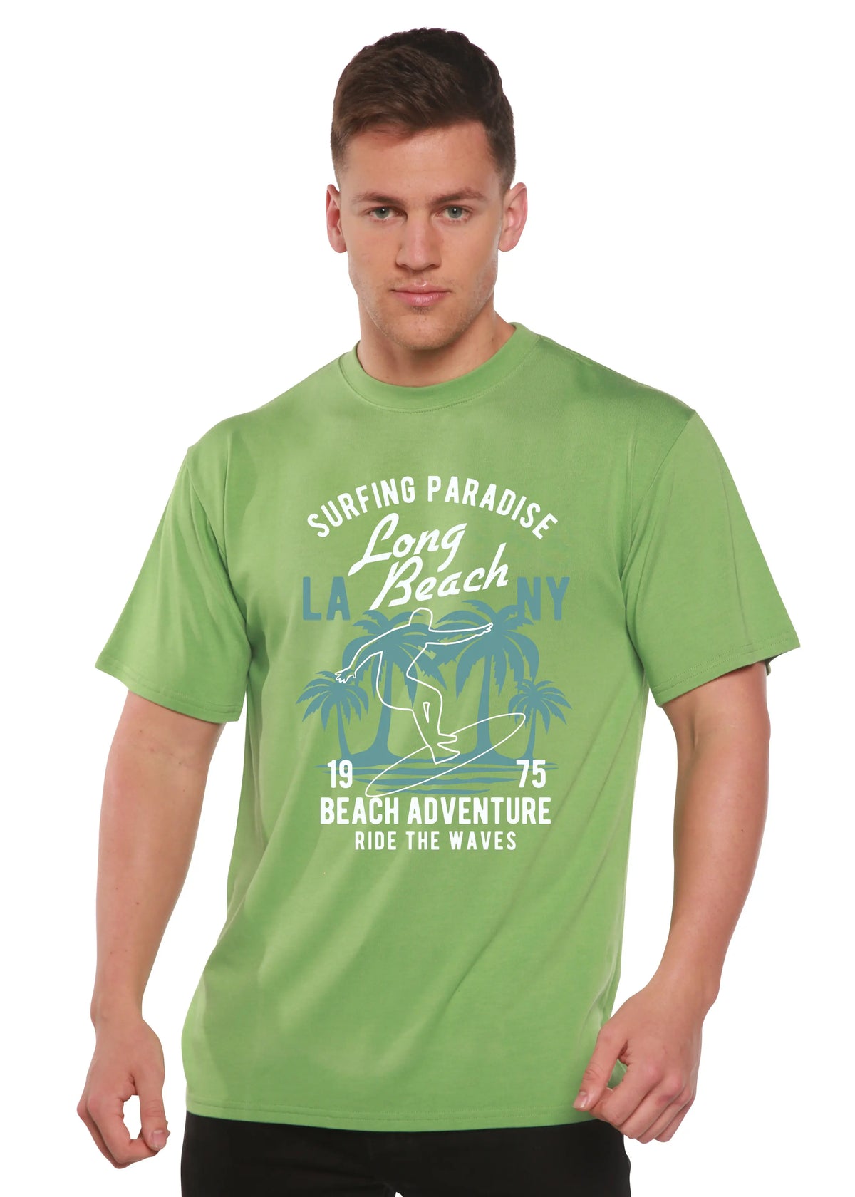Beach Adventure Men's Bamboo Viscose/Organic Cotton Short Sleeve Graphic T-Shirt Spun Bamboo