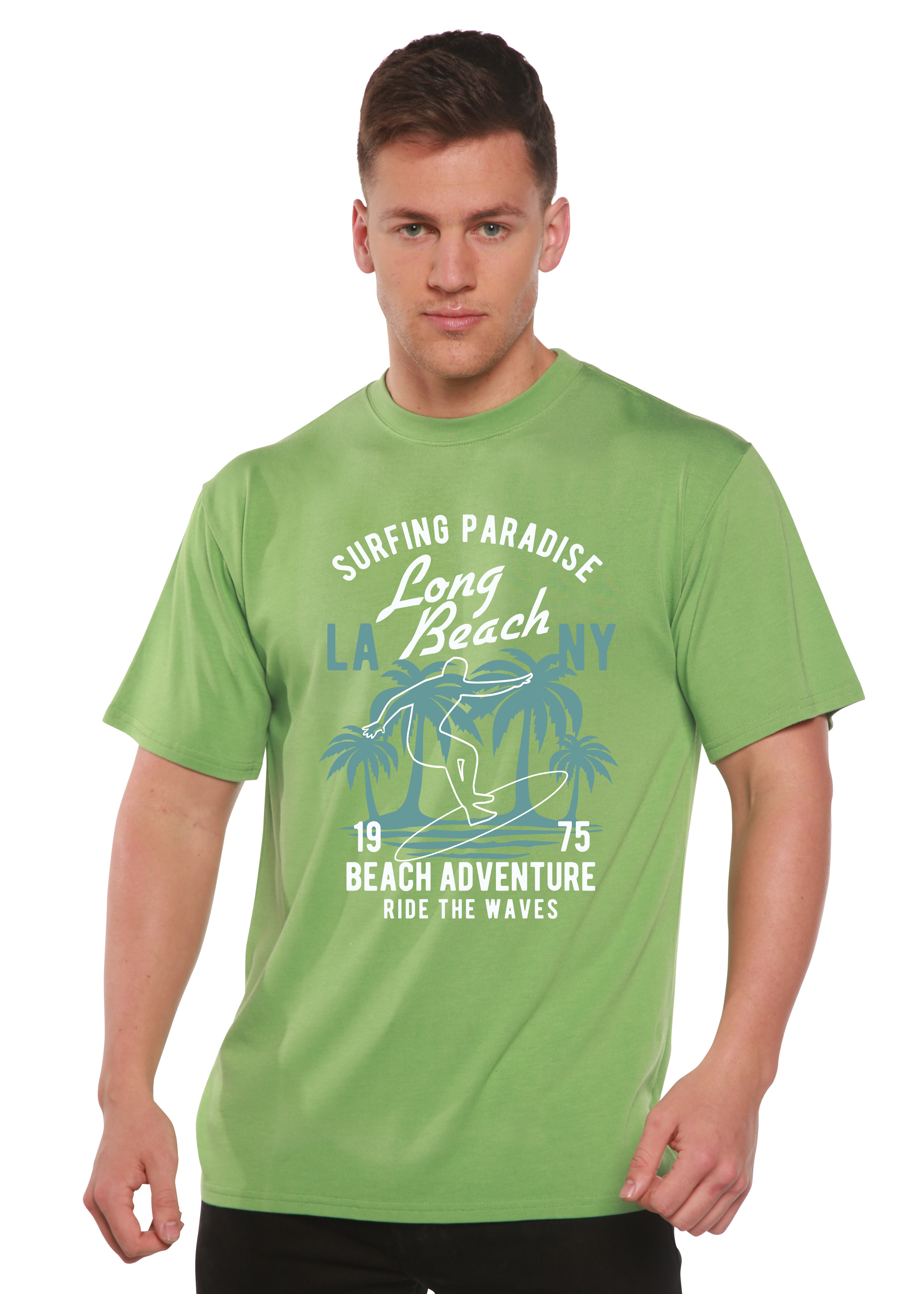 Beach Adventure Men's Bamboo Viscose/Organic Cotton Short Sleeve Graphic T-Shirt Spun Bamboo