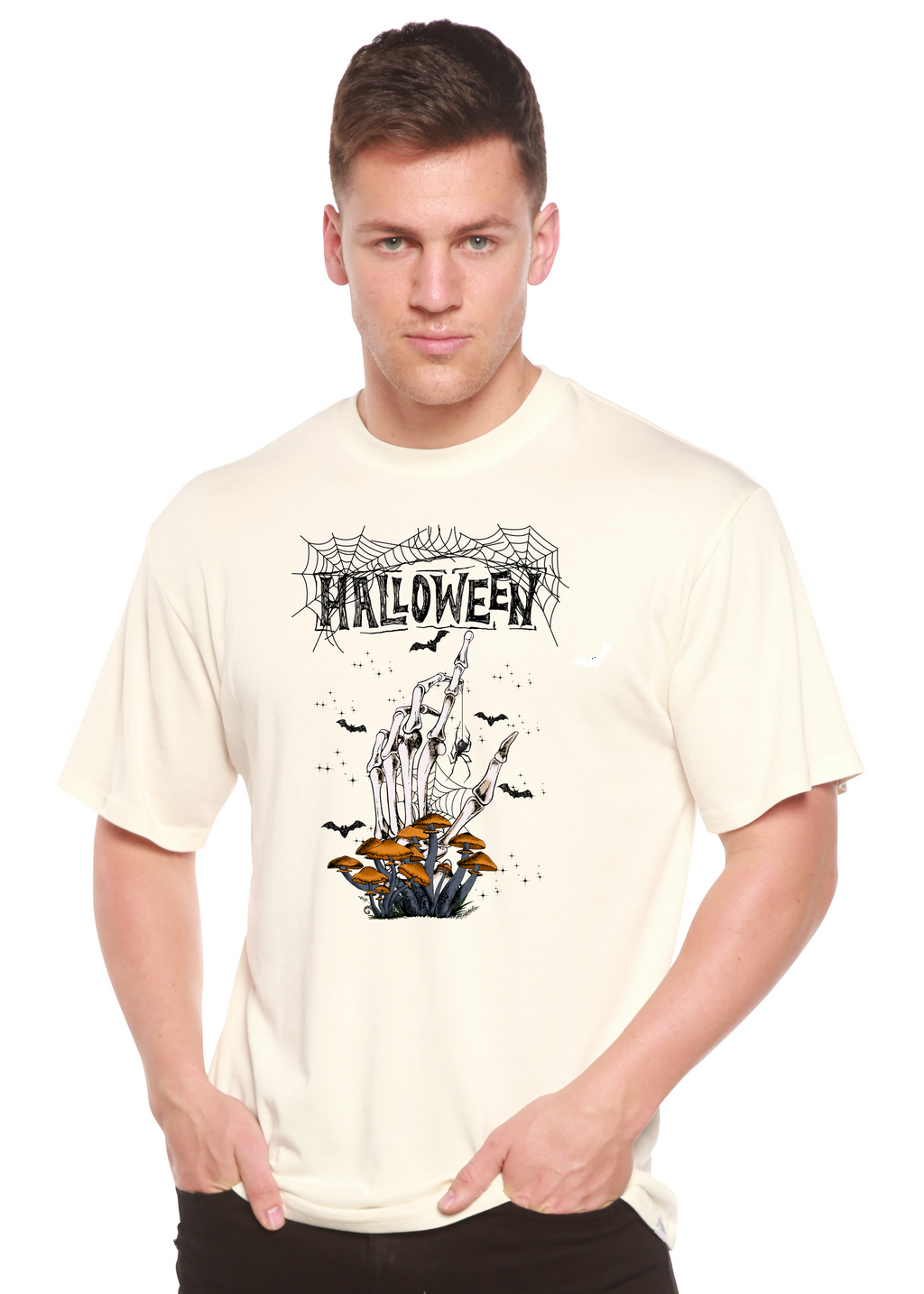 Halloween Men's Bamboo Viscose/Organic Cotton Short Sleeve Graphic T-Shirt Spun Bamboo