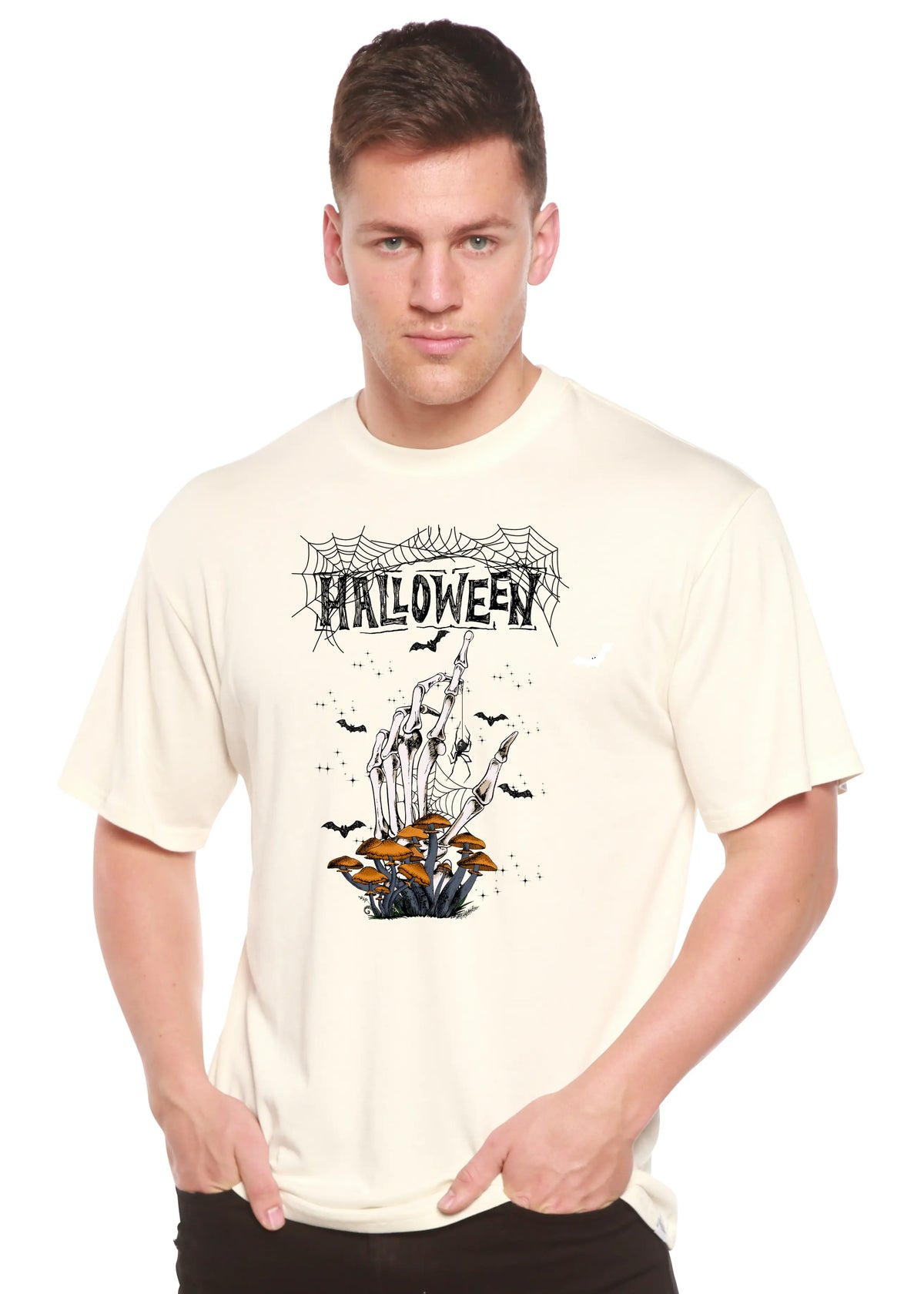 Halloween Men's Bamboo Viscose/Organic Cotton Short Sleeve Graphic T-Shirt Spun Bamboo
