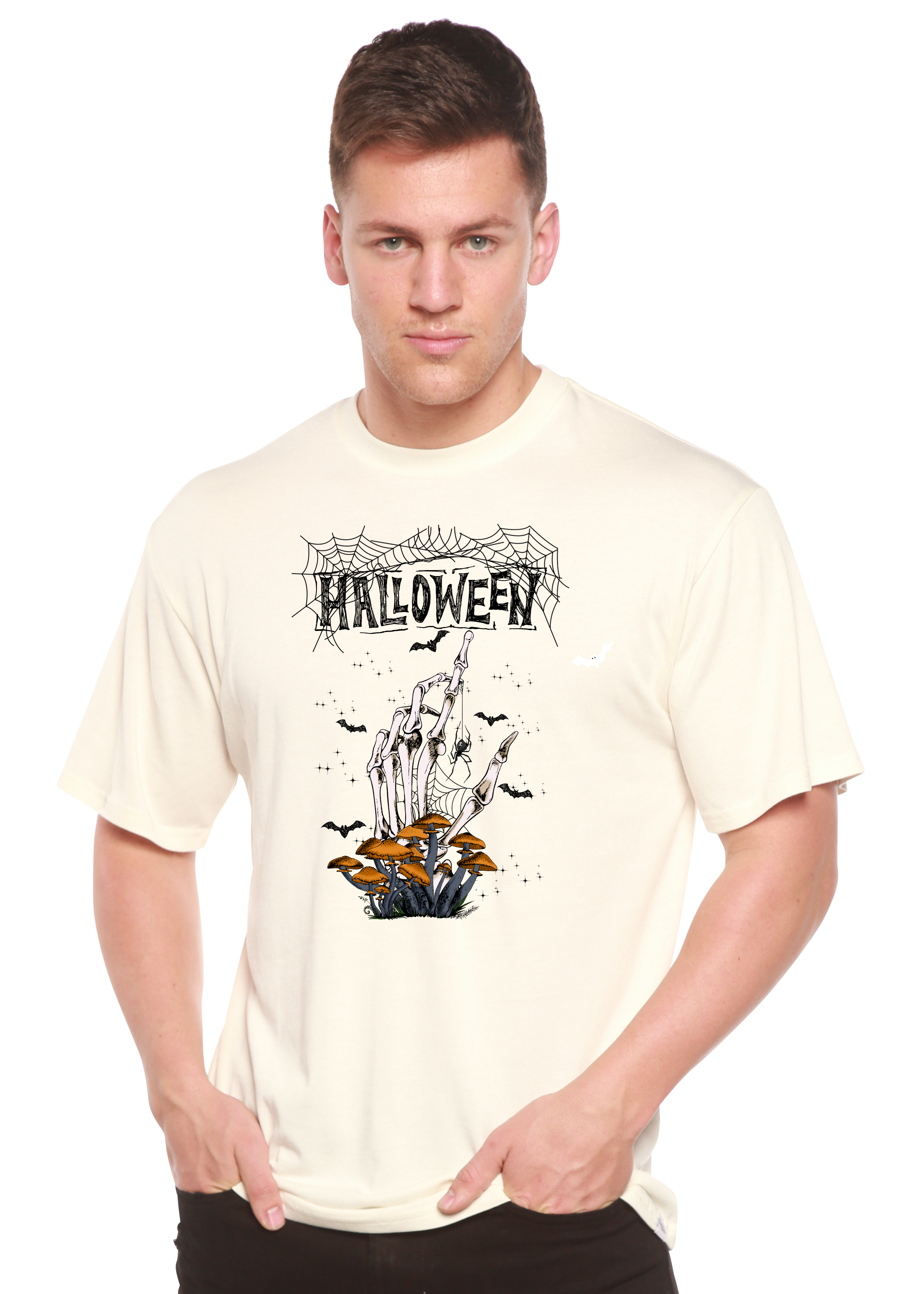 Halloween Men's Bamboo Viscose/Organic Cotton Short Sleeve Graphic T-Shirt Spun Bamboo