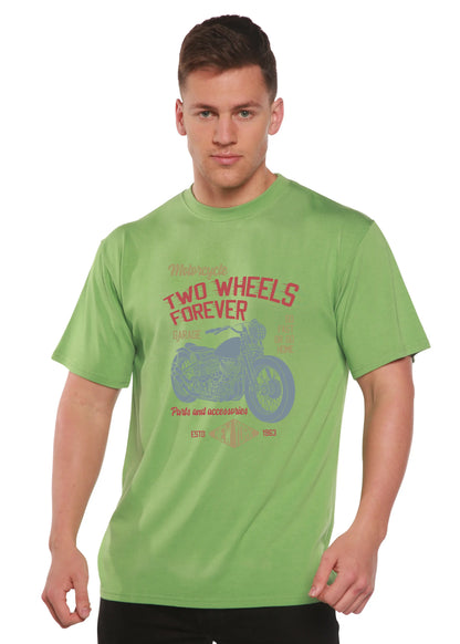 Two Wheels Forever Men's Bamboo Viscose/Organic Cotton Short Sleeve Graphic T-Shirt Spun Bamboo