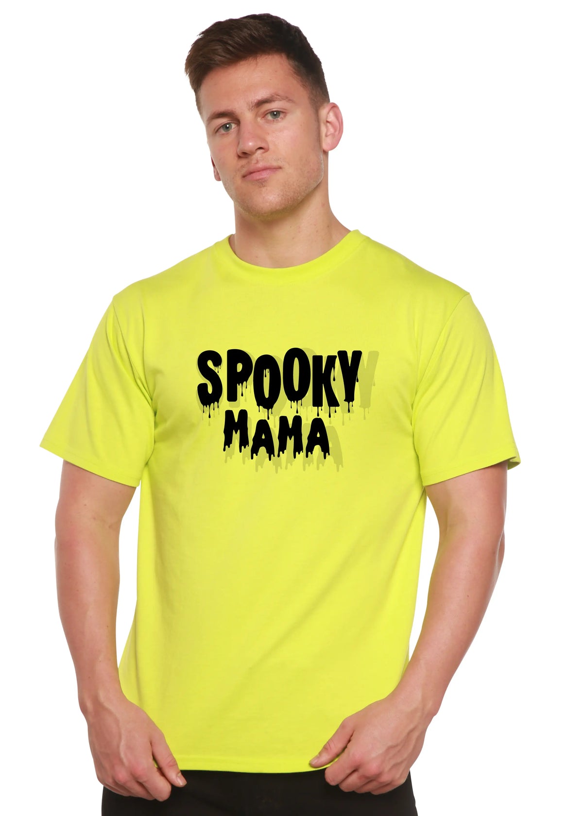 Spooky Mama Halloween Men's Bamboo Viscose/Organic Cotton Short Sleeve Graphic T-Shirt Spun Bamboo
