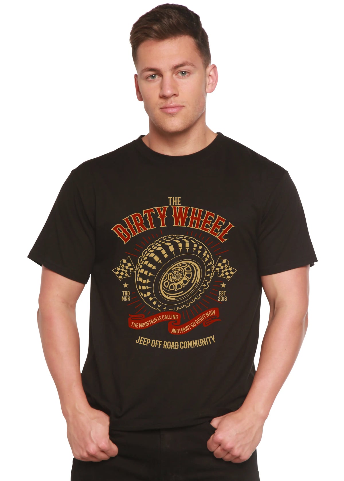 The Dirty Wheel Spun Bamboo® Men's Bamboo Viscose/Organic Cotton Short Sleeve Graphic T-Shirt Spun Bamboo