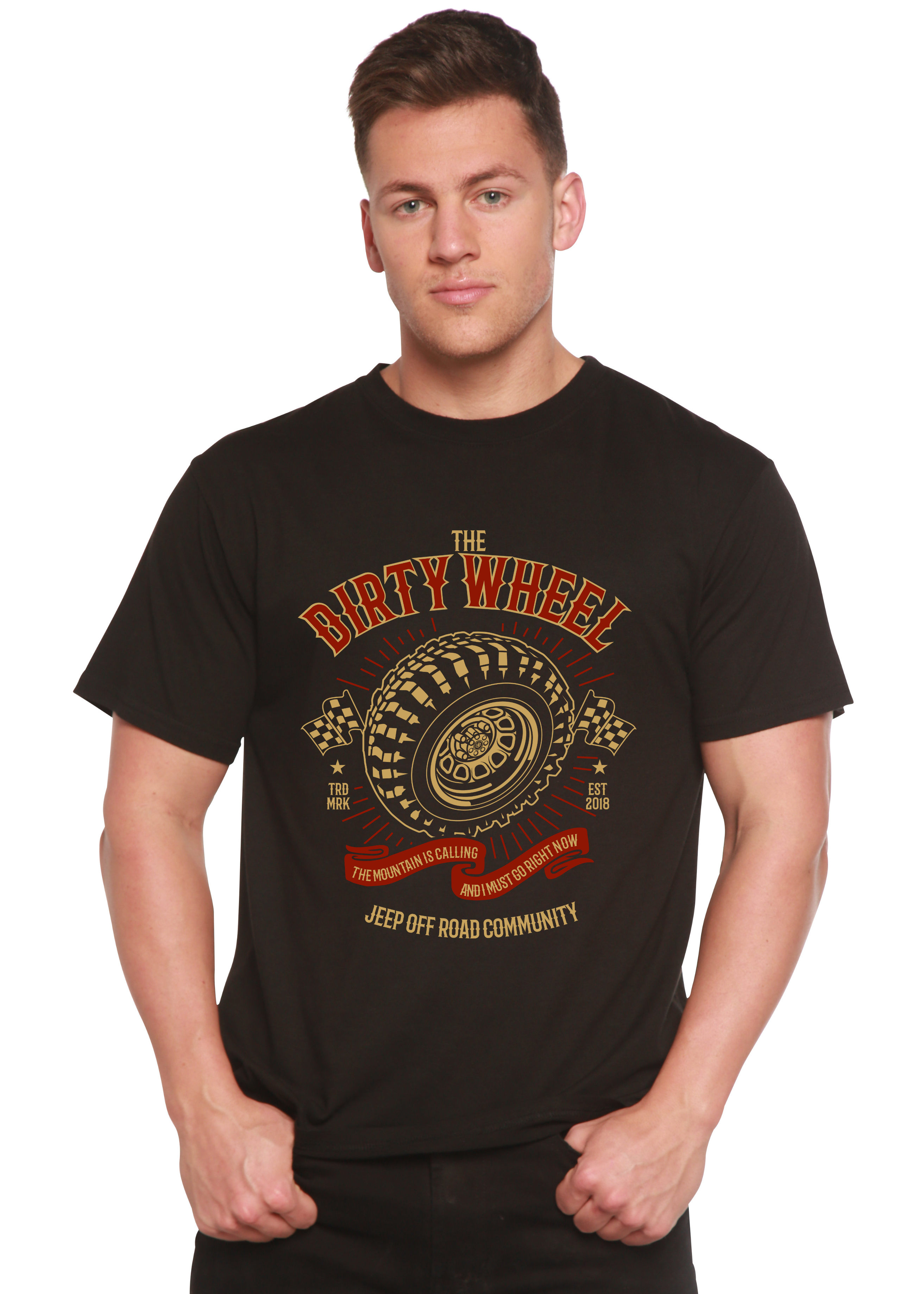 The Dirty Wheel Spun Bamboo® Men's Bamboo Viscose/Organic Cotton Short Sleeve Graphic T-Shirt Spun Bamboo