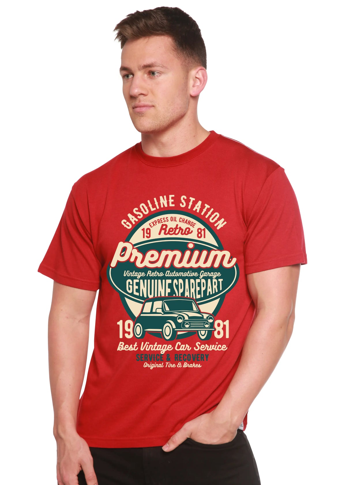 Premium Garage Spun Bamboo® Men's Bamboo Viscose/Organic Cotton Short Sleeve Graphic T-Shirt Spun Bamboo
