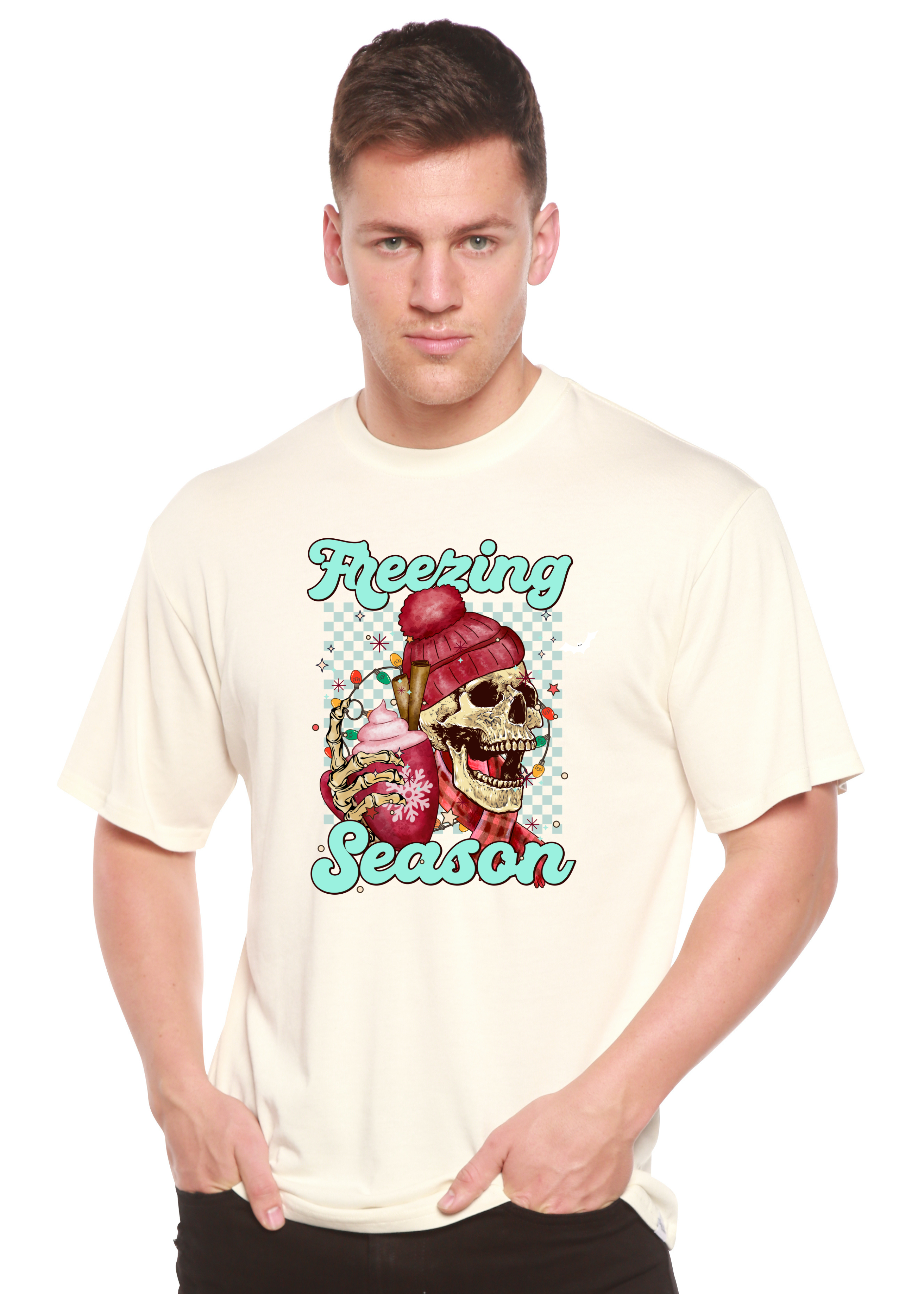 Freezing Season Unisex Bamboo Viscose/Organic Cotton Short Sleeve Graphic T-Shirt Spun Bamboo