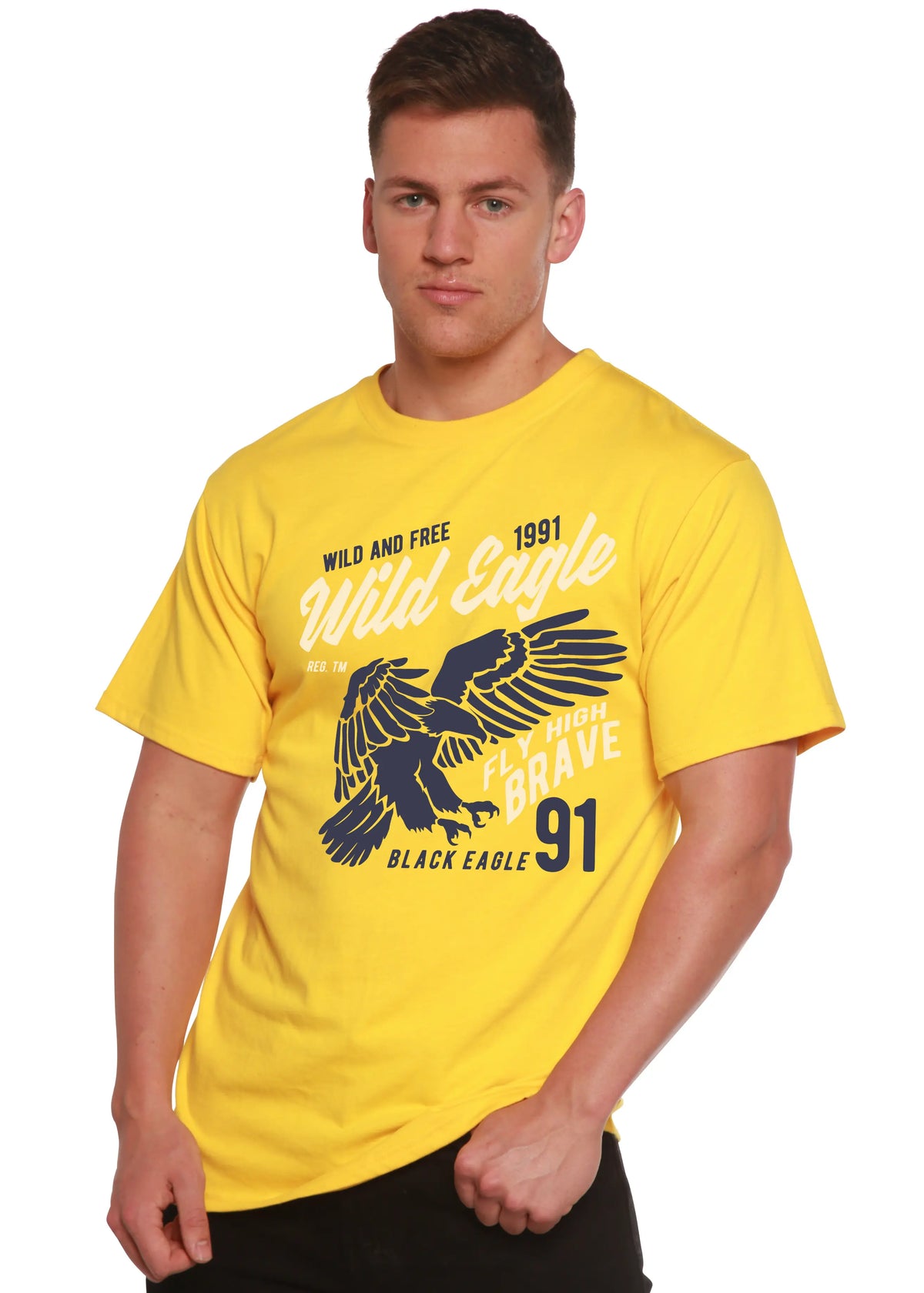 Wild Eagle Spun Bamboo® Men's Bamboo Viscose/Organic Cotton Short Sleeve Graphic T-Shirt Spun Bamboo