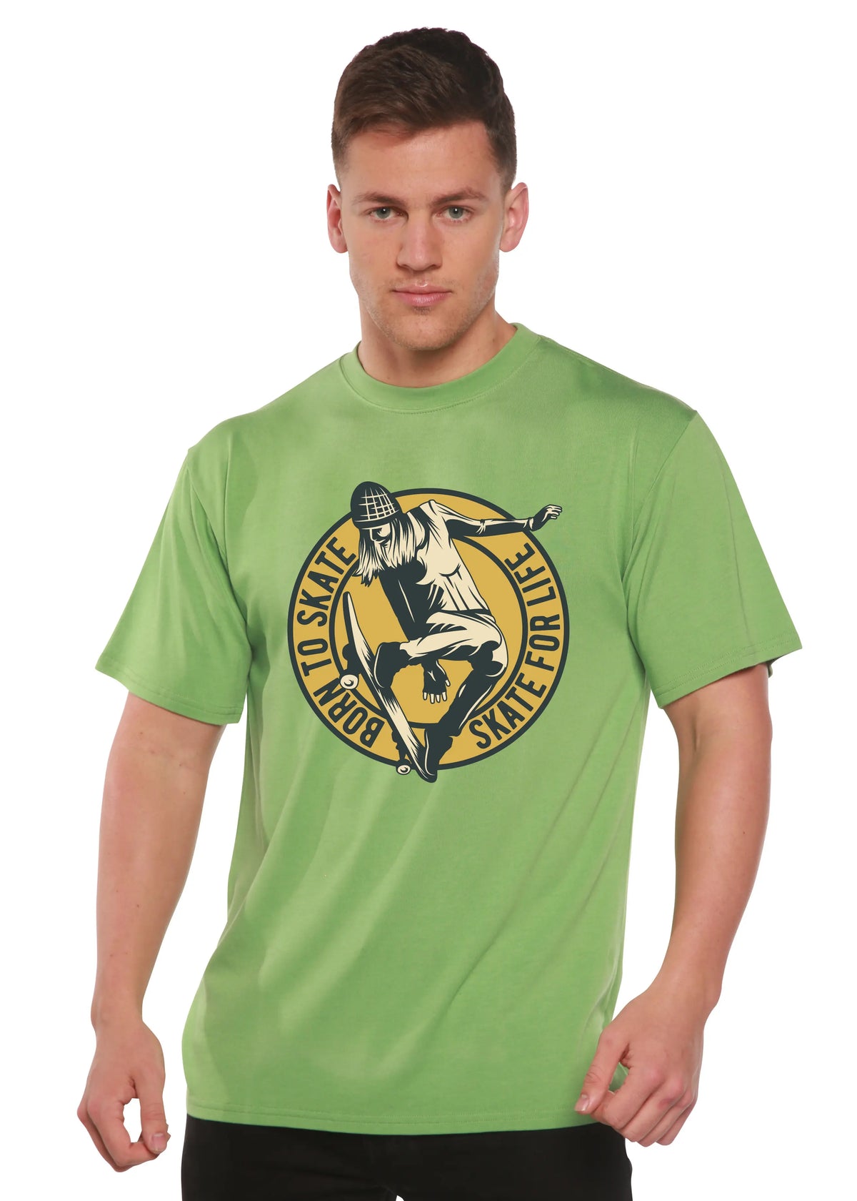 Skate For Life Men's Bamboo Viscose/Organic Cotton Short Sleeve Graphic T-Shirt Spun Bamboo