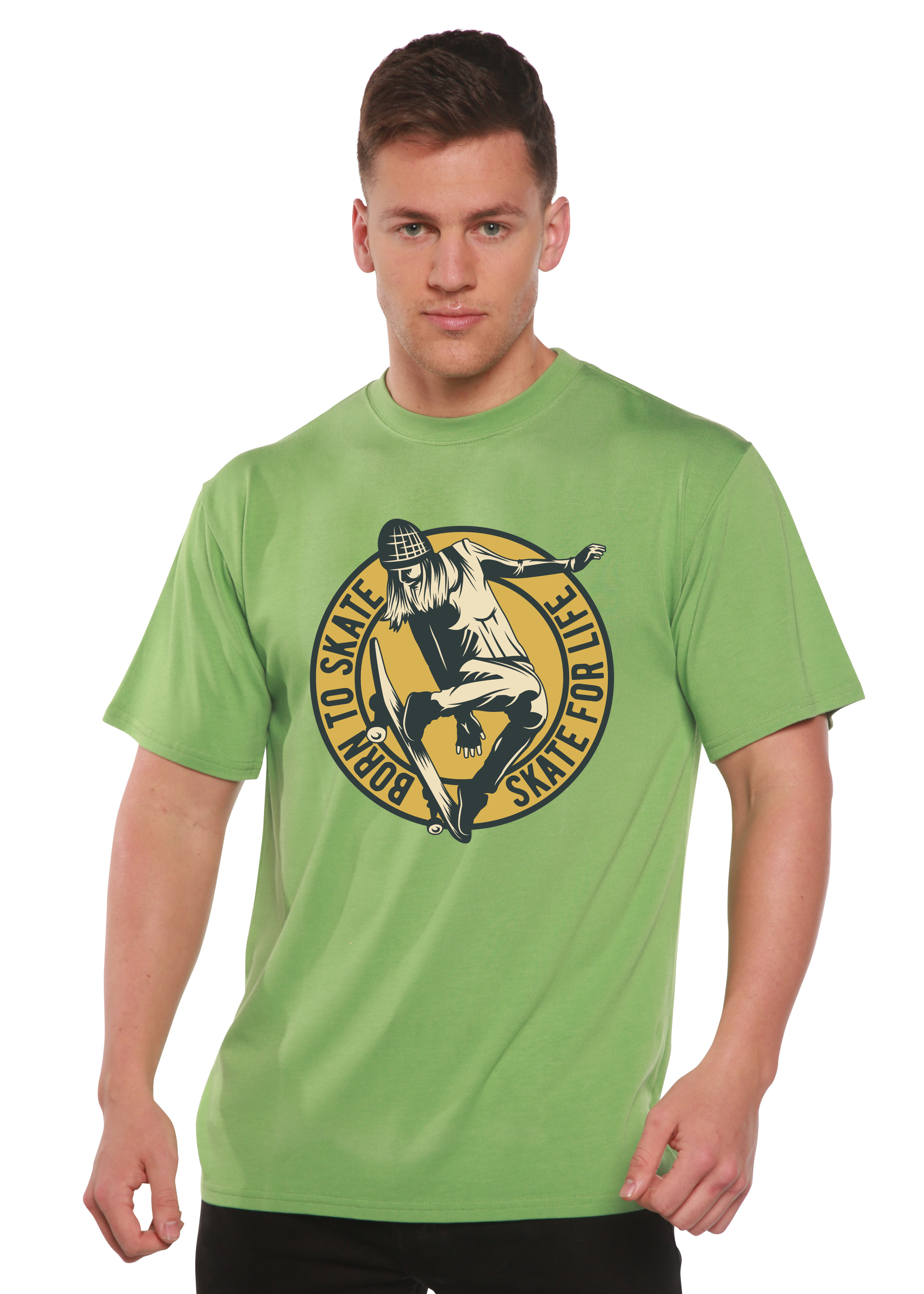 Skate For Life Men's Bamboo Viscose/Organic Cotton Short Sleeve Graphic T-Shirt Spun Bamboo