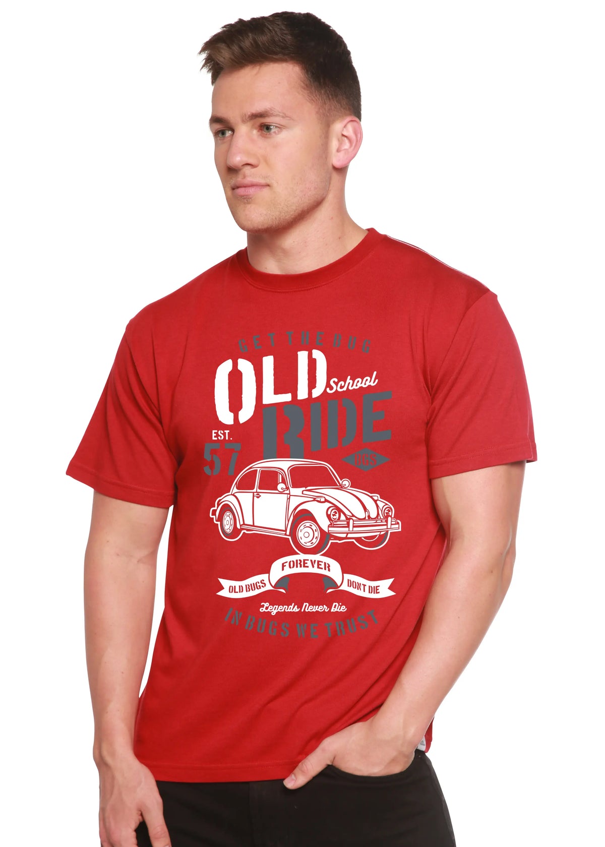 Old School Ride Spun Bamboo® Men's Bamboo Viscose/Organic Cotton Short Sleeve Graphic T-Shirt Spun Bamboo