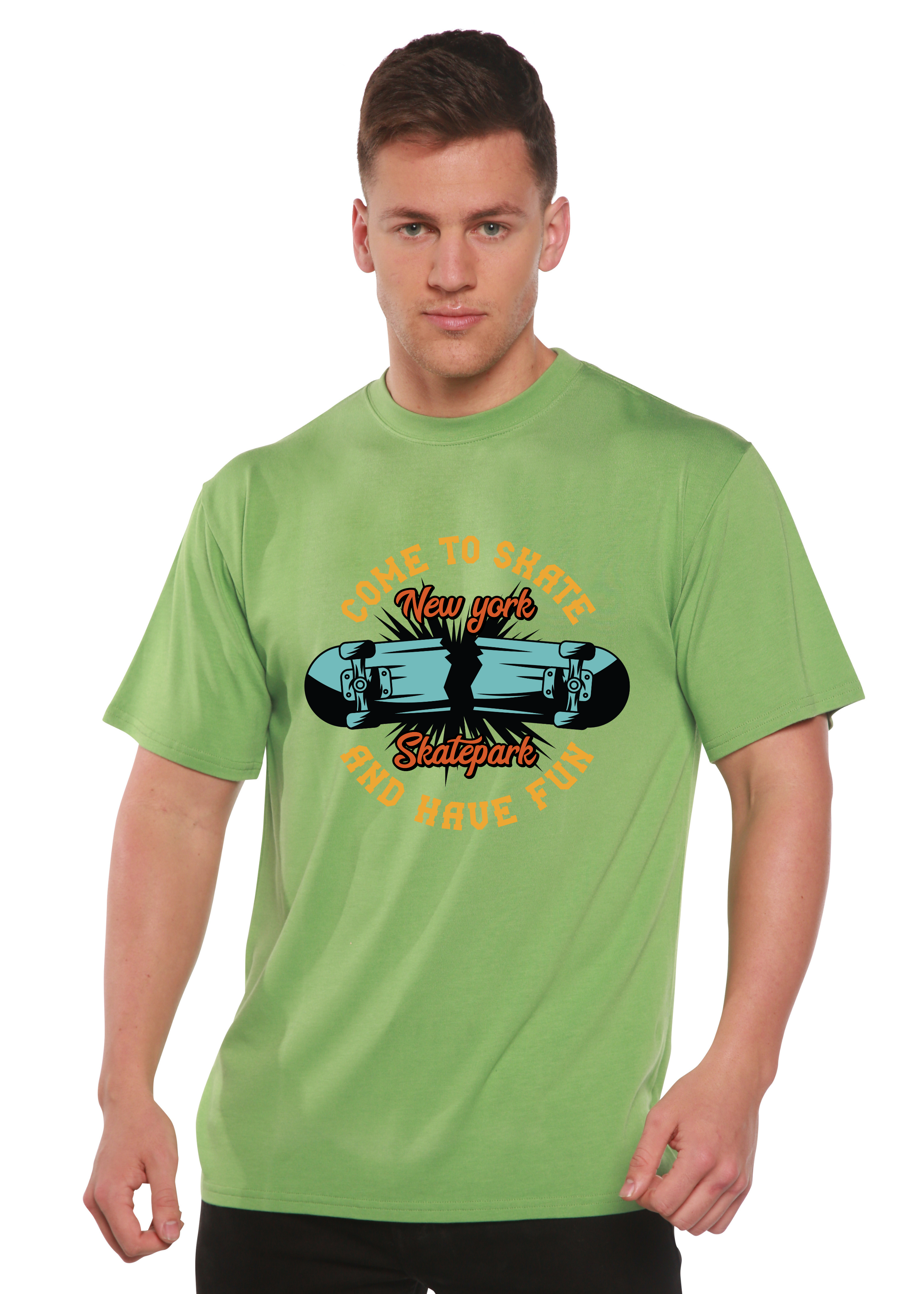 New York Skatepark Men's Bamboo Viscose/Organic Cotton Short Sleeve Graphic T-Shirt Spun Bamboo