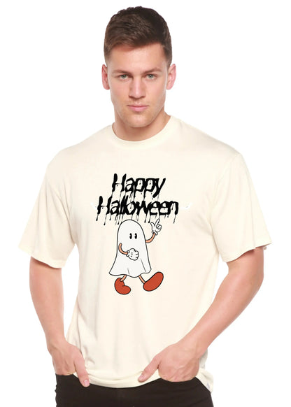 Happy Halloween Men's Bamboo Viscose/Organic Cotton Short Sleeve Graphic T-Shirt Spun Bamboo