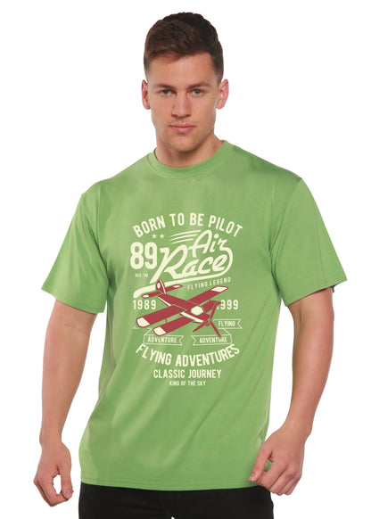 Born To Be Pilot Men's Bamboo Viscose/Organic Cotton Short Sleeve Graphic T-Shirt Spun Bamboo