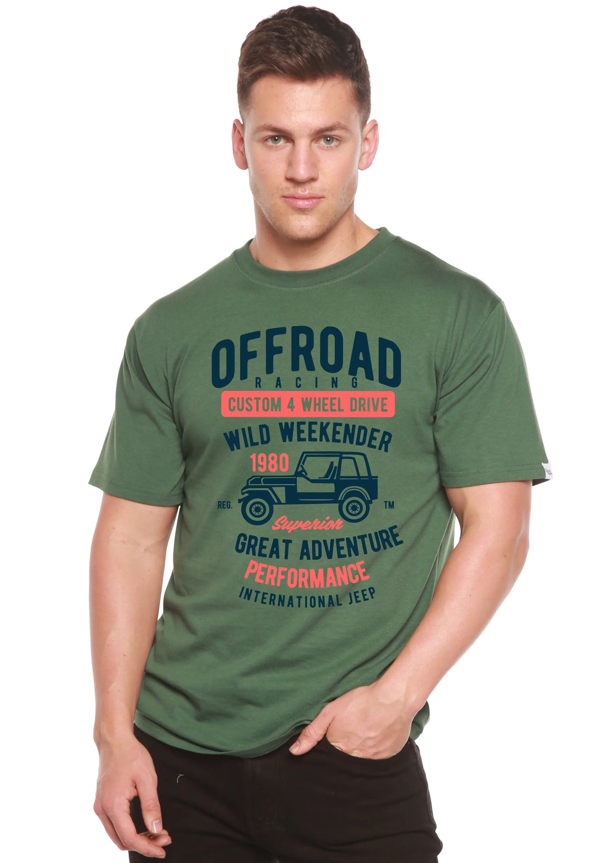 Off Road Racing Spun Bamboo® Men's Bamboo Viscose/Organic Cotton Short Sleeve Graphic T-Shirt Spun Bamboo