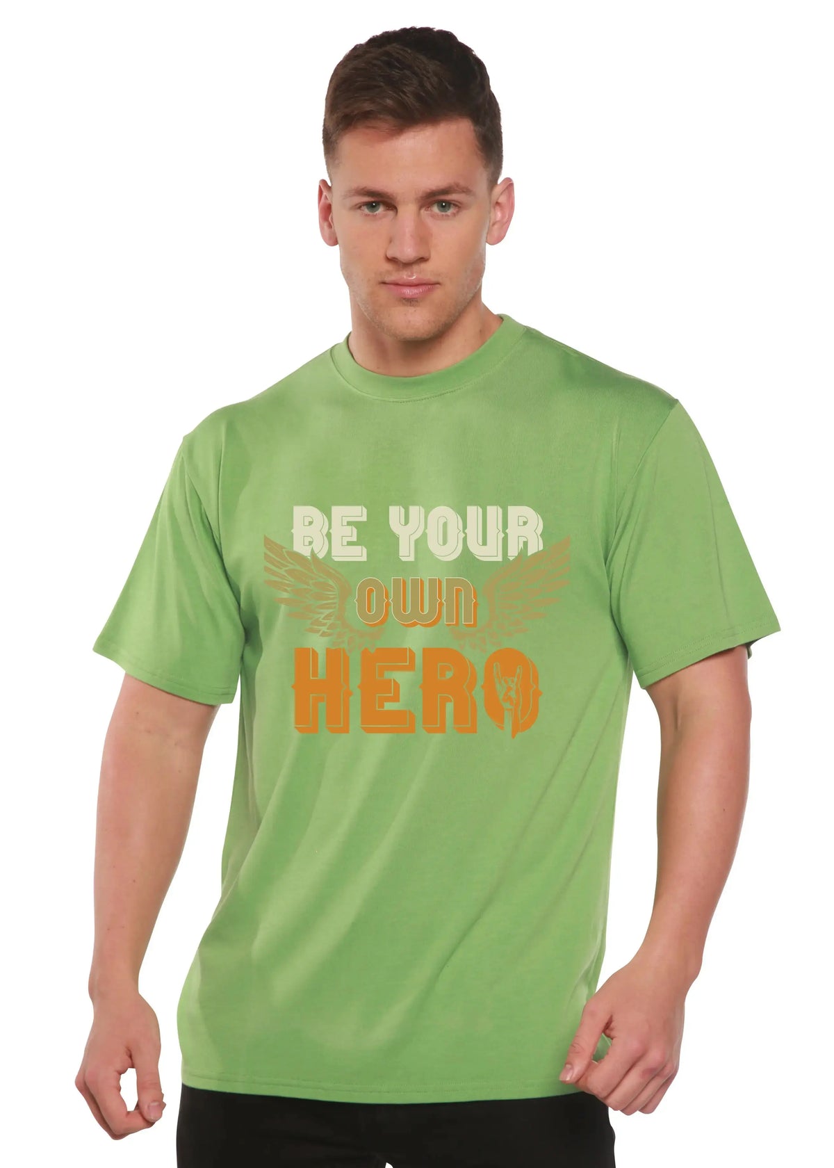 Be Your Own Hero Men's Bamboo Viscose/Organic Cotton Short Sleeve Graphic T-Shirt Spun Bamboo