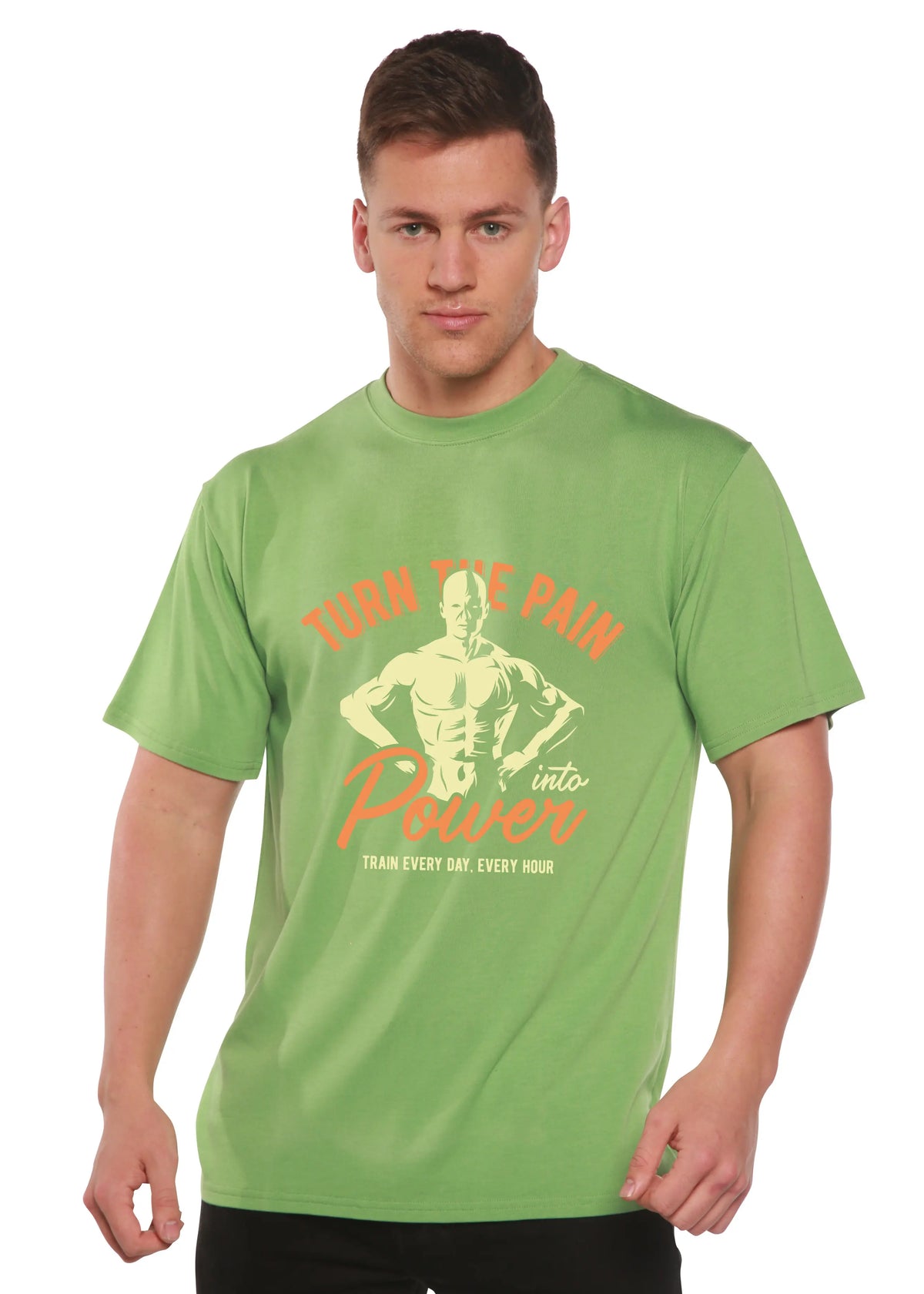Turn The Pain Men's Bamboo Viscose/Organic Cotton Short Sleeve Graphic T-Shirt Spun Bamboo
