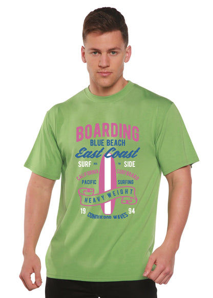 Boarding Blue Beach Men's Bamboo Viscose/Organic Cotton Short Sleeve Graphic T-Shirt Spun Bamboo