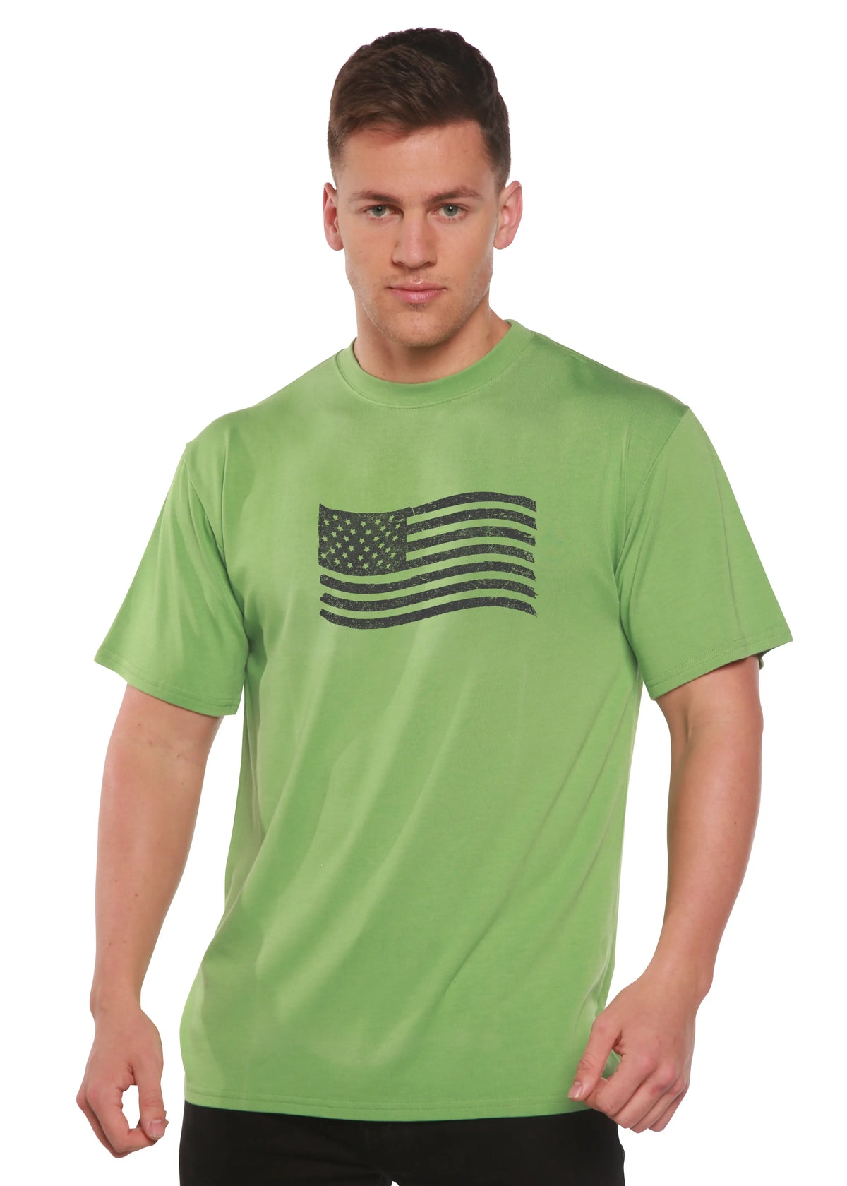 American Flag Men's Bamboo Short Sleeve Graphic T-Shirt Spun Bamboo