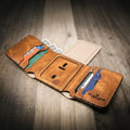 Badge Trifold Wallet Bull Sheath Leather