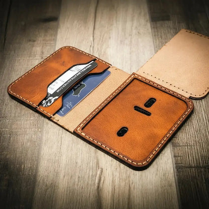Minimalist Badge Wallet Bull Sheath Leather